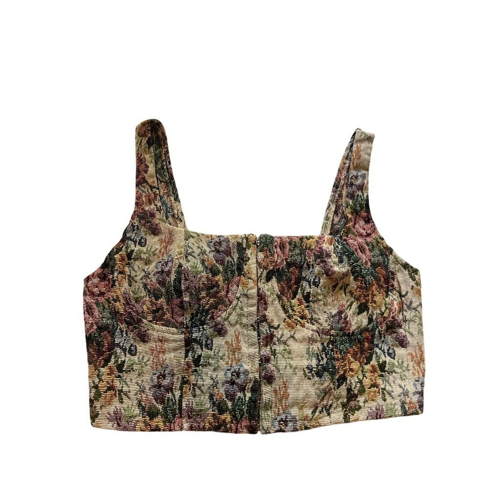 Wild Fable Tapestry Floral Corset Bustier Crop Top medium